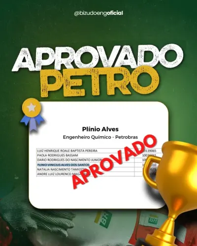 Aprovação de Plínio Alves na Petrobras
