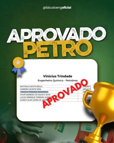 Aprovação de Vinícius Trindade na Petrobras