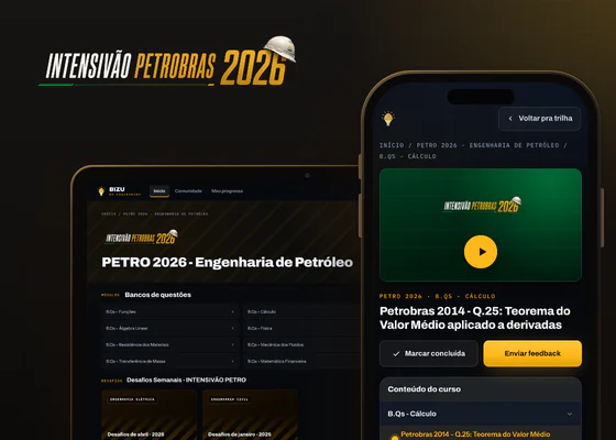 Logo do Intensivão Petrobras 2026, com o curso no notebook e uma aula no celular